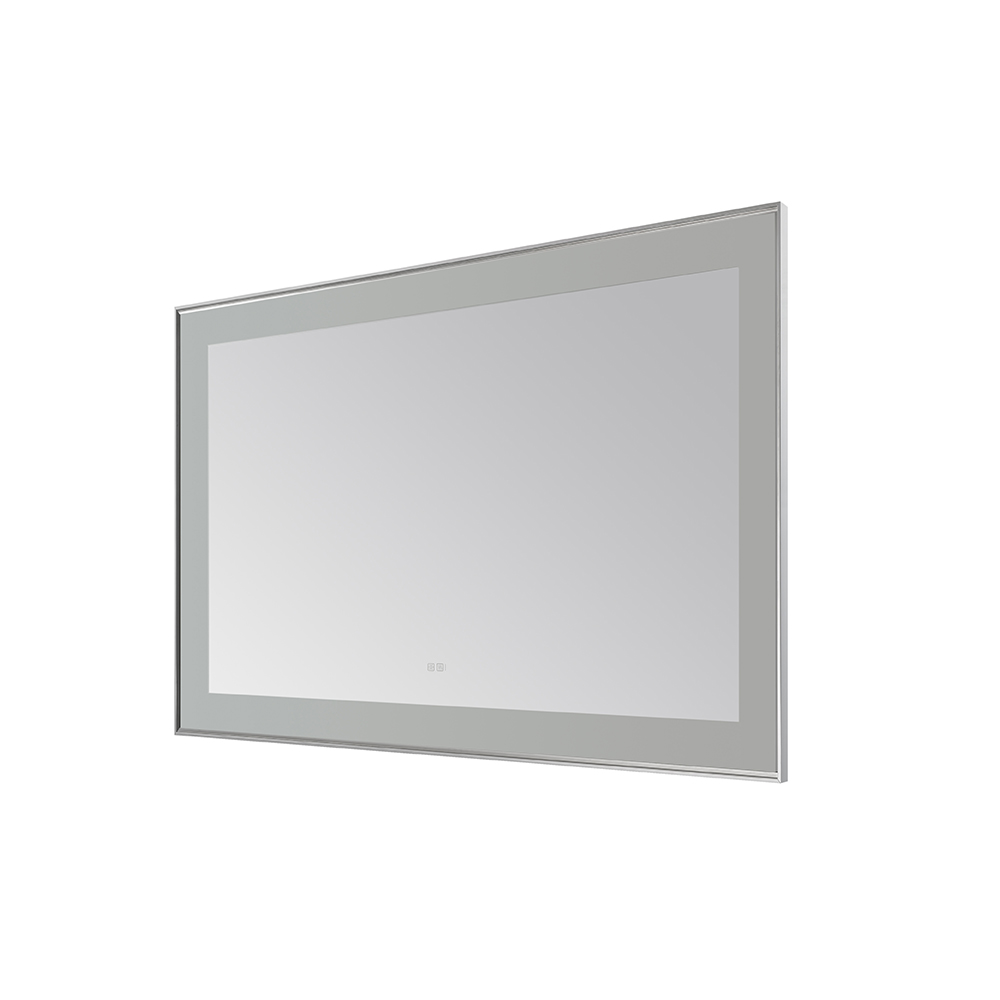 AQUADOM Lexington 60"x36"x2.28" LED Lighted Slim Frame Mirror with Defogger, 3 Color Lighting, Wall Mount Vertical or Horizontal Installation in Chrome AQUADOM Lexington 60"x36"x2.28" LED Lighted Slim Frame Mirror with Defogger, 3 Color Lighting, Wall Mount Vertical or Horizontal Installation in Chrome
