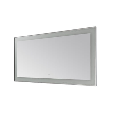  AQUADOM Lexington 72"x36"x2.28" LED Lighted Slim Frame Mirror with Defogger, 3 Color Lighting, Wall Mount Vertical or Horizontal Installation in Chrome