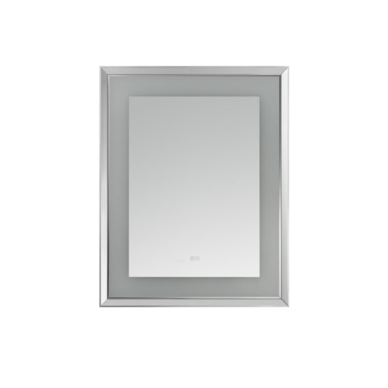  AQUADOM Madison 30"x36"x2.28" LED Lighted Chamfer Frame Mirror with Defogger, 3 Color Lighting, Wall Mount Vertical or Horizontal Installation in Matte Black (Copy)