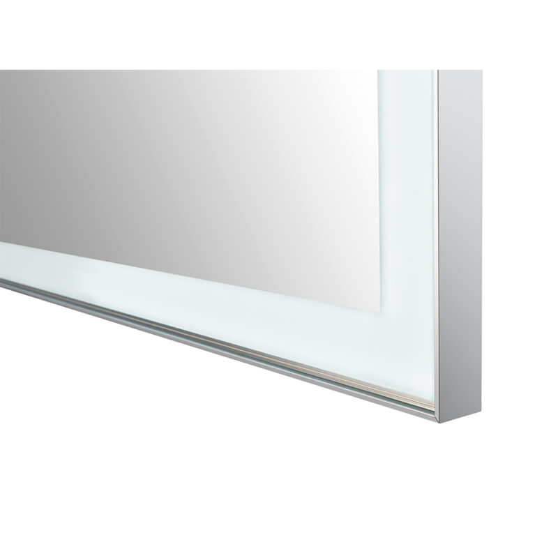  AQUADOM Lexington 72"x36"x2.28" LED Lighted Slim Frame Mirror with Defogger, 3 Color Lighting, Wall Mount Vertical or Horizontal Installation in Chrome
