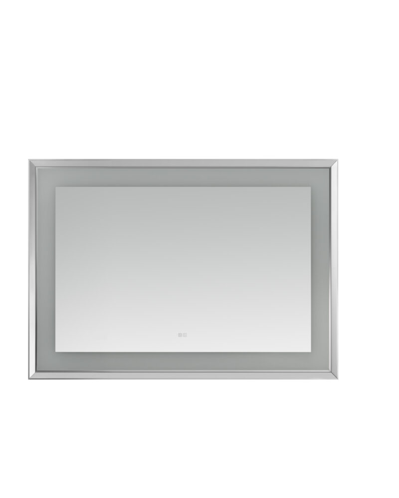  AQUADOM Madison 48"x36"x2.28" LED Lighted Chamfer Frame Mirror with Defogger, 3 Color Lighting, Wall Mount Vertical or Horizontal Installation in Chrome