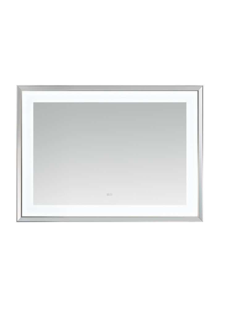  AQUADOM Madison 48"x36"x2.28" LED Lighted Chamfer Frame Mirror with Defogger, 3 Color Lighting, Wall Mount Vertical or Horizontal Installation in Chrome